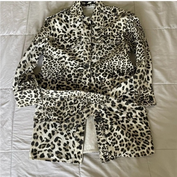 All Saints Leo leopard denim jacket - Picture 5 of 11